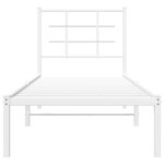 vidaXL Cadre de lit métal avec tête de lit blanc 80x200 cm