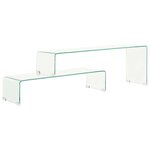 vidaXL Ensemble de table basse 2 Pièces 90x30x20/110x30x40cm Verre trempé