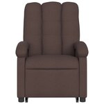 vidaXL Fauteuil inclinable de massage Marron foncé Tissu