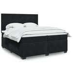 vidaXL Sommier à lattes de lit et matelas Noir 200x200 cm Velours