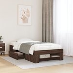 vidaXL Cadre de lit sans matelas chêne marron 75x190cm bois ingénierie
