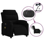 vidaXL Fauteuil inclinable de massage électrique noir velours