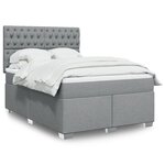 vidaXL Sommier à lattes de lit avec matelas Gris clair 140x190cm Tissu