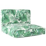 vidaXL Set de coussins de palette 2 pièces motif feuillage en tissu Oxford