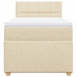 vidaXL Sommier à lattes de lit et matelas Crème 90x190 cm Tissu