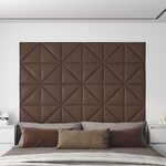 vidaXL Panneaux muraux 12 Pièces Marron 30x30 cm Similicuir 0 54 m²
