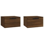 vidaXL Tables de chevet murales 2 Pièces Chêne marron 34x30x20 cm