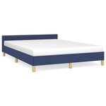 vidaXL Cadre de lit avec tête de lit Bleu 140x190 cm Tissu
