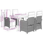 vidaXL Ensemble à manger de jardin 5 Pièces et coussins marron poly rotin