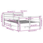 vidaXL Cadre de lit sans matelas blanc 135x190 cm bois de pin massif