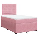 vidaXL Sommier à lattes de lit avec matelas Rose 120x200 cm Velours