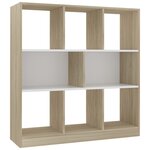 vidaXL Bibliothèque Blanc et chêne sonoma 97 5x29 5x100 cm Aggloméré