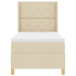 vidaXL Lit à ressorts avec matelas Crème 100 x 200 cm tissu