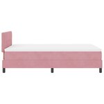 Lit à sommier box avec matelas rose en velours petit double