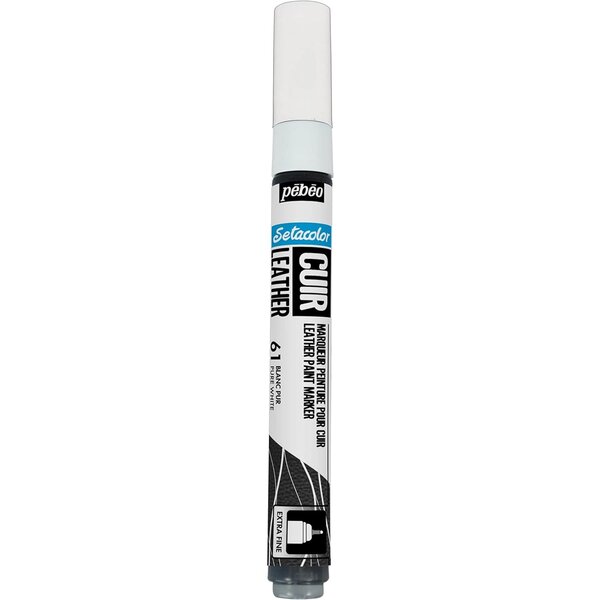 Marqueur Acrylique Setacolor Spécial Cuir Mat Satiné Extra Fine Blanc Pur PÉBÉO