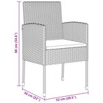 vidaXL Ensemble de Salle à Manger de Jardin en 9 Pièces avec Coussins en Poly Rattan Noir