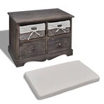 vidaXL Banc de rangement Marron 62x33x42 cm Bois de paulownia