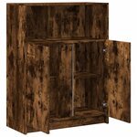 vidaXL Buffet avec LED chêne fumé 77x34x100 cm bois d'ingénierie