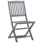 vidaXL Mobilier à dîner de jardin 5 Pièces Bois d'acacia massif Gris