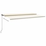 vidaXL Auvent automatique sur pied 600x350 cm Crème
