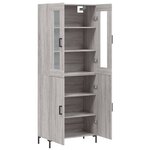 vidaXL Buffet haut Sonoma gris 69 5x34x180 cm Bois d'ingénierie