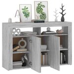 vidaXL Buffet avec lumières LED sonoma gris 115 5x30x75 cm
