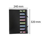 Trieur polypropylène 3 rabats 8 compartiments OPAK Noir x 10 EXACOMPTA