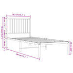 vidaXL Cadre de lit métal sans matelas avec tête de lit noir 75x190 cm