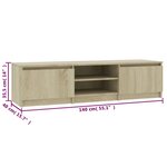 vidaXL Meuble TV Chêne sonoma 140x40x35 5 cm Bois d'ingénierie