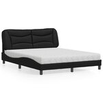 vidaXL Lit avec matelas noir 160x200 cm similicuir