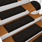 vidaXL Tapis d'escalier 15 Pièces 65x21x4 cm Noir