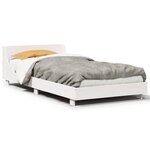 vidaXL Cadre de lit sans matelas blanc 75x190 cm bois de pin massif