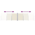 vidaXL Auvent latéral rétractable Crème 140 x 600 cm