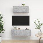 vidaXL Ensemble de meubles TV 2 Pièces Gris béton Bois d'ingénierie
