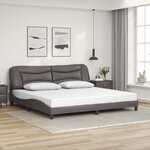 vidaXL Cadre de lit avec lumières LED gris 200x200 cm similicuir