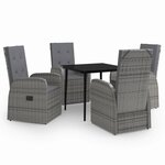 vidaXL Ensemble à manger de jardin avec coussins 5 Pièces Gris