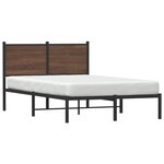 vidaXL Cadre de lit en métal sans matelas chêne marron 120x200 cm