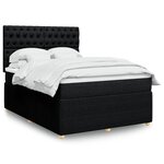 vidaXL Sommier à lattes de lit avec matelas Noir 140x200 cm Tissu