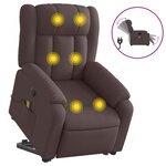 vidaXL Fauteuil inclinable de massage électrique Marron foncé Tissu
