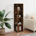 vidaXL Armoire d'angle Chêne fumé 33x33x132 cm Bois d'ingénierie