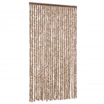 vidaXL Rideau anti-mouches beige et marron foncé 100x220 cm chenille