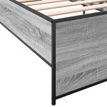 vidaXL Cadre de lit sonoma gris 75x190 cm bois d'ingénierie et métal