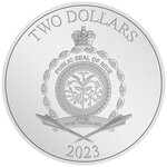 Pièce de monnaie en Argent 2 Dollars g 31.1 (1 oz) Millésime 2023 FLASH DC