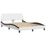 vidaXL Lit avec matelas blanc et noir 140x200 cm similicuir