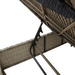 vidaXL Ensemble de chaises longues avec coussins 3 Pièces gris poly rotin