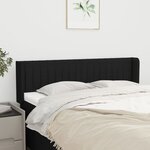 vidaXL Tête de lit avec oreilles Noir 147x16x78/88 cm Tissu