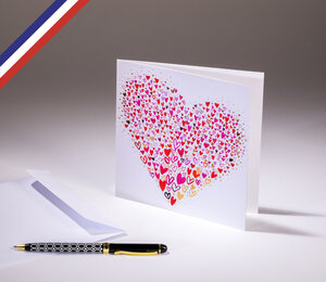 Carte double in the garden créée et imprimée en france sur papier certifié pefc - cœur