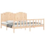 vidaXL Cadre de lit avec tête de lit 200x200 cm bois massif