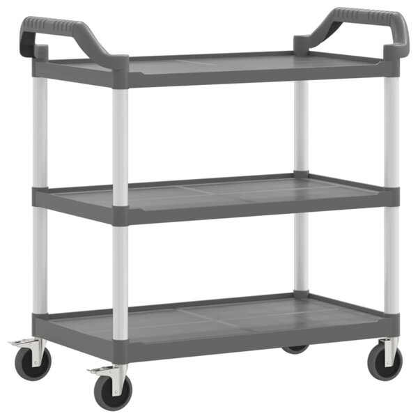 vidaXL Chariot à 3 niveaux gris 99x50x96 cm aluminium