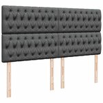 vidaXL Sommier à lattes de lit avec matelas Gris foncé 200x200cm Tissu